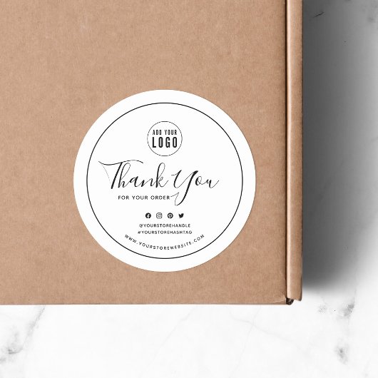 ロゴを追加するブラックソーシャル縁どメディアありがとうございます ラウンドシール