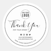 ロゴを追加するブラックソーシャル縁どメディアありがとうございます ラウンドシール (正面)