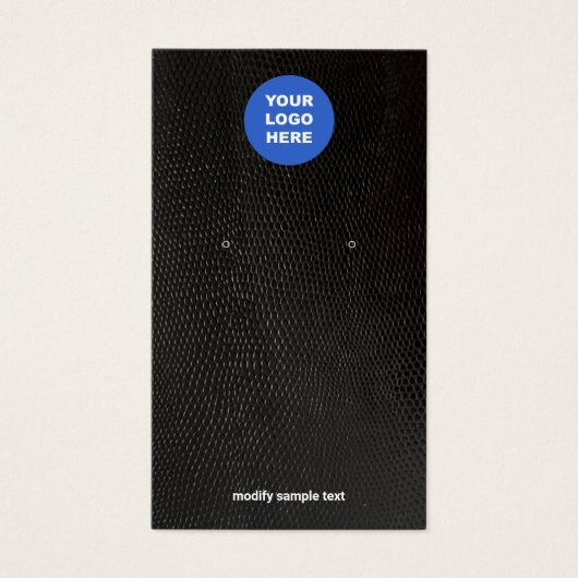 ロゴを追加するブラックリザードイヤリングディスプレイカード (正面)