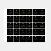 ロゴを追加するブラック金ゴールドビジネス名服 ラベル (シート)