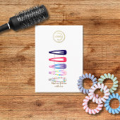 ロゴを追加するヘアクリップバレットディスプレイの白 名刺