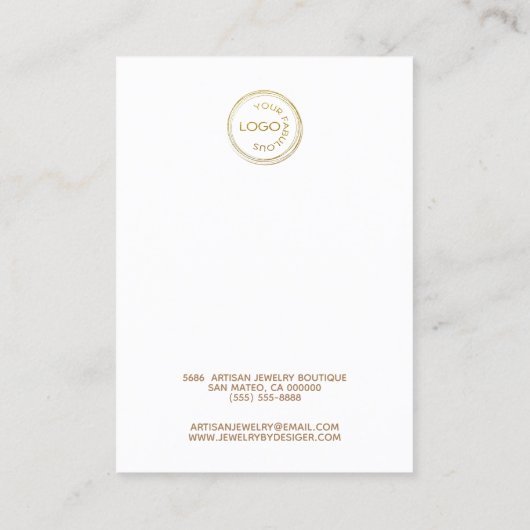 ロゴを追加するヘアクリップバレットディスプレイの白 名刺 (裏面)