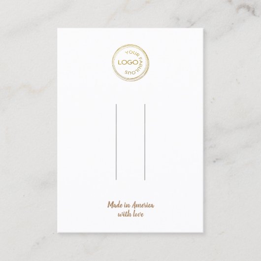 ロゴを追加するヘアクリップバレットディスプレイの白 名刺 (正面)