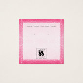 ロゴを追加するホットピンクのグリッターイヤリングディスプレイカード (正面)