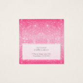 ロゴを追加するホットピンクのグリッターイヤリングディスプレイカード (裏面)