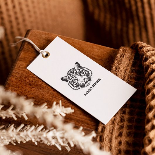 ロゴを追加するホワイトミニマルつるラベル 名刺