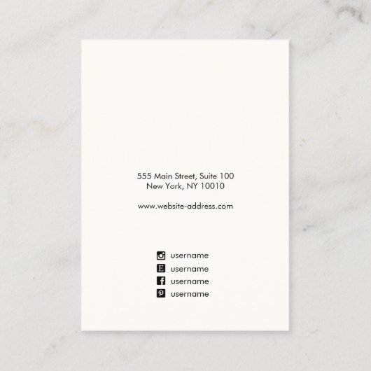 ロゴを追加するホワイトレザーイヤリングディスプレイホルダー 名刺 (裏面)