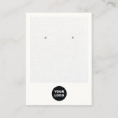 ロゴを追加するホワイトレザーイヤリングディスプレイホルダー 名刺 (正面)