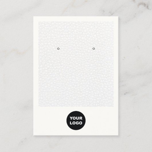 ロゴを追加するホワイトレザーイヤリングディスプレイホルダー 名刺 (正面)