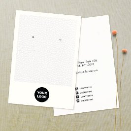 ロゴを追加するホワイトレザーイヤリングディスプレイホルダー 名刺