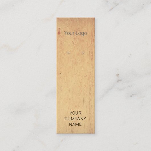 ロゴを追加するミニウッドイヤリングディスプレイカード スキニー名刺 (正面)