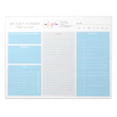 ロゴを追加するミニマルなブルー未適用の毎日プランナー ノートパッド (正面)