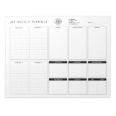 ロゴを追加するミニマルシンプルリストなし週次プランナー ノートパッド (正面)