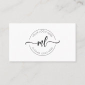 ロゴを追加するモノグラムイニシャルCustomer White 割引カード (正面)