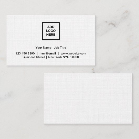 ロゴを追加するラグジュアリーリネンの名刺 名刺 (正面/裏面)