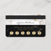 ロゴを追加するロイヤリティクレジットカードのスタイル付き大理石 名刺 (裏面)