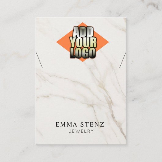 ロゴを追加する大理石ネックレスジュエリーディスプレイカード 名刺 (正面)
