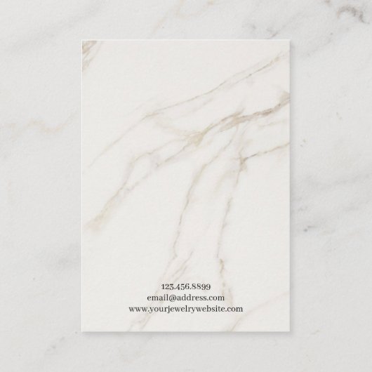ロゴを追加する大理石ネックレスジュエリーディスプレイカード 名刺 (裏面)
