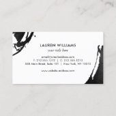 ロゴを追加する抽象芸術ブラックインクのブラシストローク 名刺 (裏面)