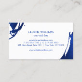 ロゴを追加する抽象芸術藍色のブラシストローク 名刺 (裏面)