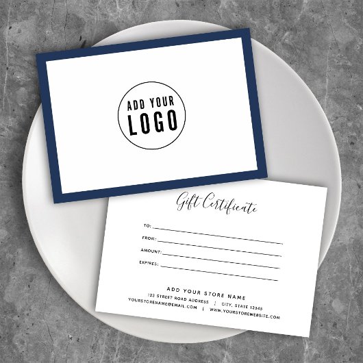 ロゴを追加する書道カスタムのカラーギフト証明書