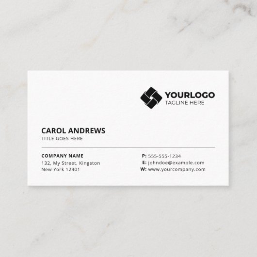 ロゴを追加する標準の白 名刺 (正面)