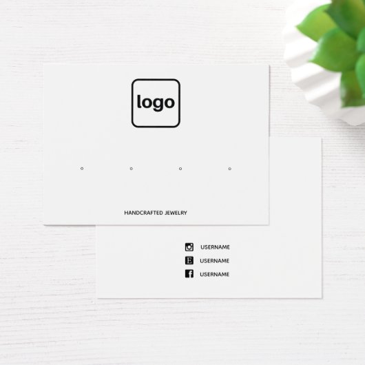 ロゴを追加する水平4つのイヤリング穴セット表示 (デスク)