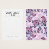 ロゴを追加する水彩フラワーイヤリングディスプレイカード (正面&裏面)