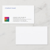 ロゴを追加する独自のシンプルテンプレートを企業の作成 名刺 (正面/裏面)