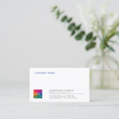 ロゴを追加する独自のシンプルテンプレートを企業の作成 名刺 (スタンド正面)