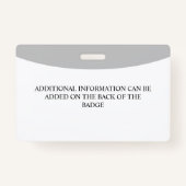 ロゴを追加する病院の従業員の写真ID バッジ (裏面)