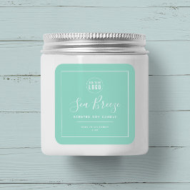 ロゴを追加する白縁どの編集可能な色の製品ラベル スクエアシール