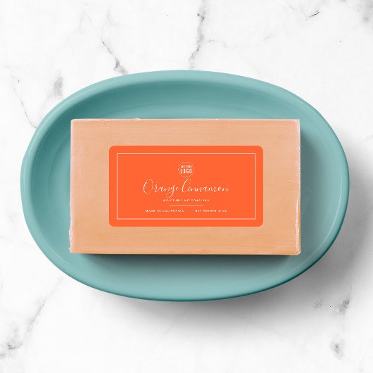 ロゴを追加する白縁どの編集可能な色の製品ラベル ラベル