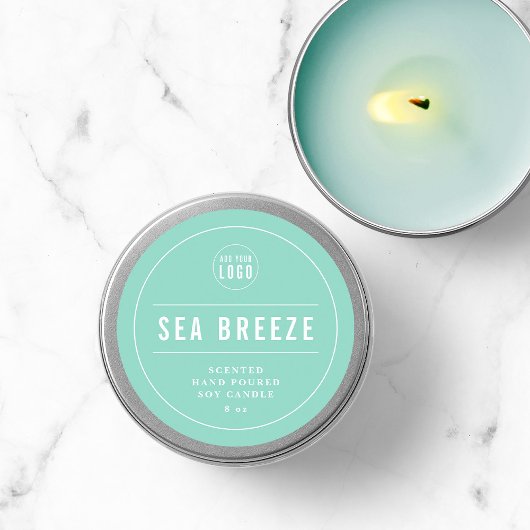 ロゴを追加する白縁ど線と線の編集可能な色 ラウンドシール