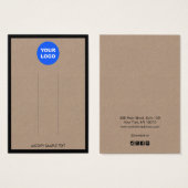 ロゴを追加する茶色のクラフト縁どヘアクリップ表示 (正面&裏面)