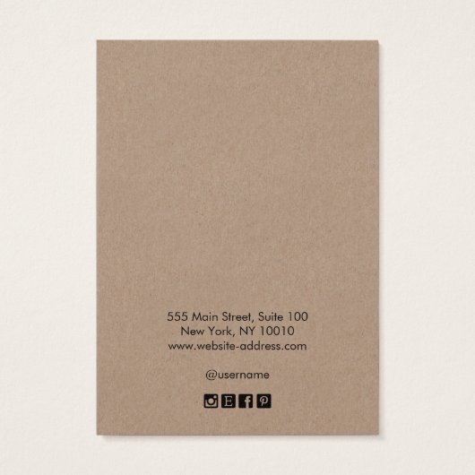 ロゴを追加する茶色のクラフト縁どヘアクリップ表示 (裏面)