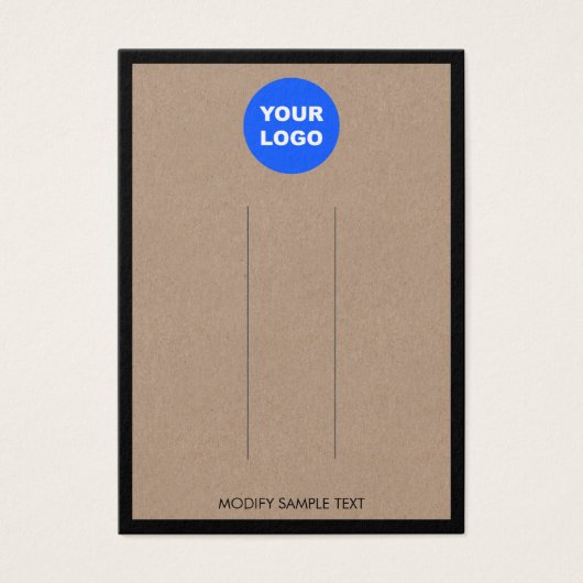 ロゴを追加する茶色のクラフト縁どヘアクリップ表示 (正面)