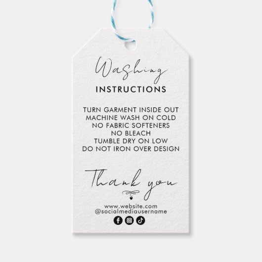 ロゴを追加する衣類の洗浄の指示価格つる ギフトタグ (正面)