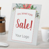 ロゴを追加する赤いフローラホリデーセールビジネス 台座サイン (インサイチュ)