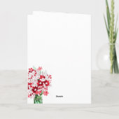 ロゴを追加する赤い白い花ビジネス誕生日 カード (裏面)