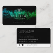 ロゴを追加する魔法の緑の曇り 名刺 (正面/裏面)