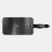 ロゴを追加する黒いグレーフェイクメタルスタイル水平 ラゲッジタグ (裏面横)