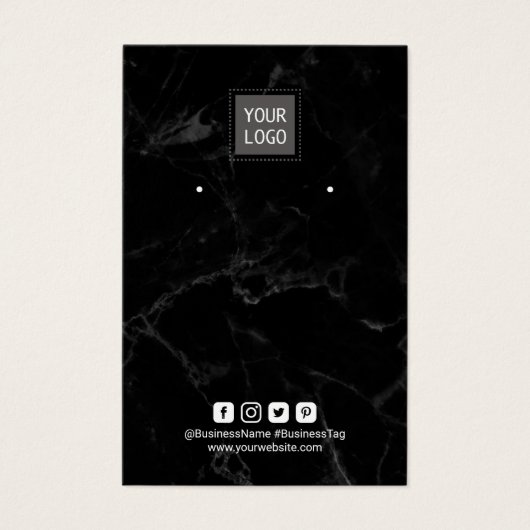 ロゴを追加する黒い大理石のイヤリングディスプレイ (正面)