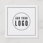 ロゴを追加する黒い書縁ど道のサービスメディア スクエア名刺 (正面)