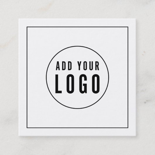 ロゴを追加する黒い書縁ど道のサービスメディア スクエア名刺 (正面)