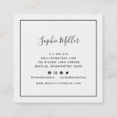 ロゴを追加する黒い書縁ど道のサービスメディア スクエア名刺 (正面)