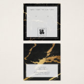 ロゴを追加する黒い金ゴールド大理石イヤリングディスプレイカード (正面&裏面)