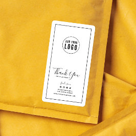 ロゴを追加する黒縁どいThank You Packagingシール ラベル