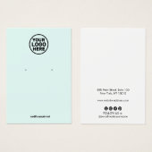 ロゴを追加するAqua Blue Earringディスプレイカード (正面&裏面)