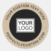 ロゴを追加するKraft 縁ど look business 感謝してい you ラウンドシール (正面)